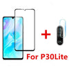 2 in 1 protective glass and camera back cover for huawei p30 lite