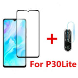 2 in 1 protective glass and camera back cover for huawei p30 lite